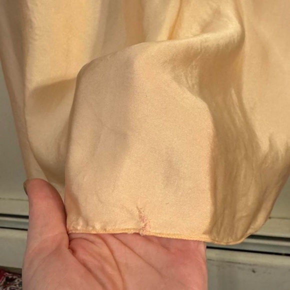 Vintage antique 30s rare art deco insertion lace bow midi slip dress bias cut - Picture 8 of 8